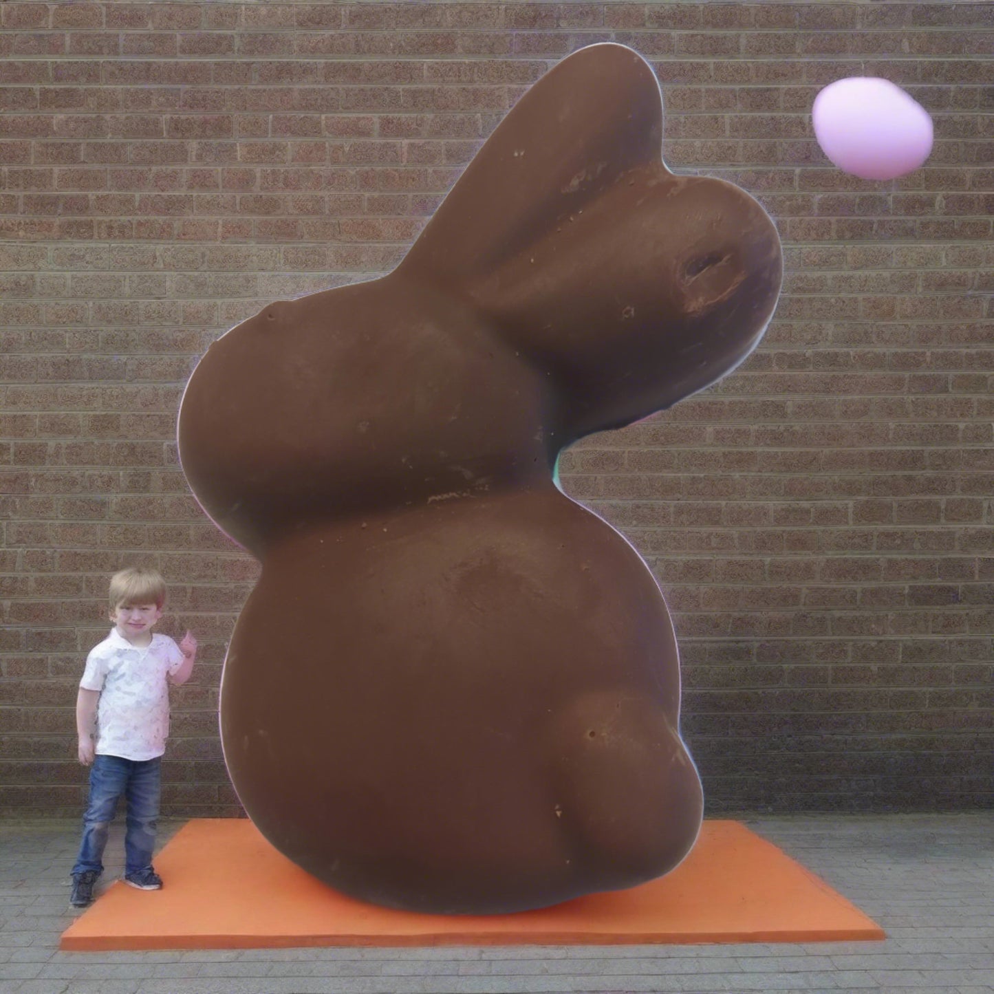 Giant caramel-filled chocolate Easter Bunny